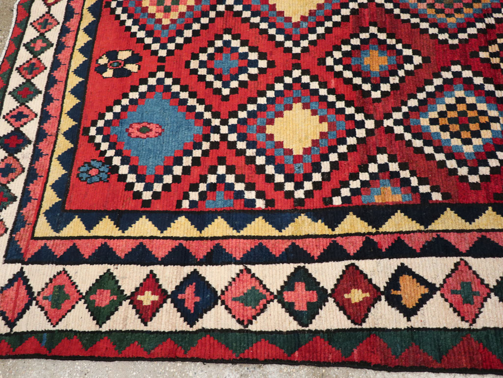 Vintage Persian Gabbeh Accent Rug, No.30476 - Staging