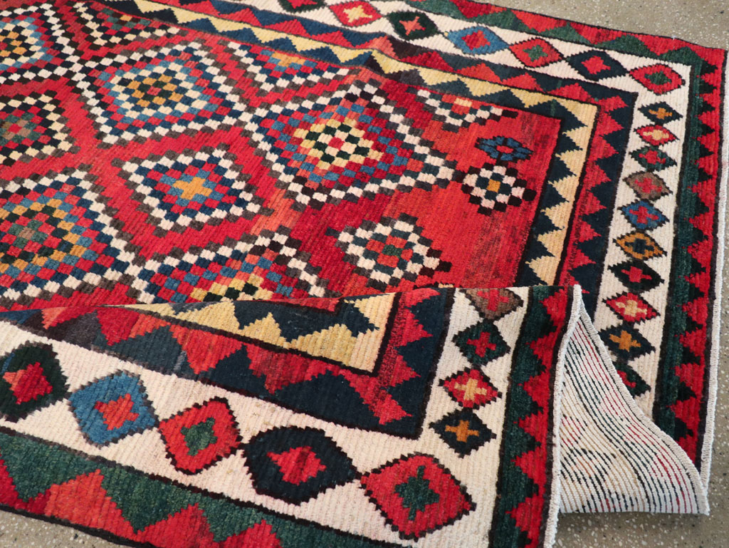 Vintage Persian Gabbeh Accent Rug, No.30476 - Staging