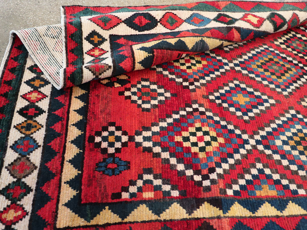 Vintage Persian Gabbeh Accent Rug, No.30476 - Staging