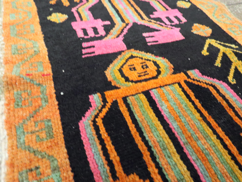 Vintage Pictorial Anatolian Rugs, No.30491 - Staging