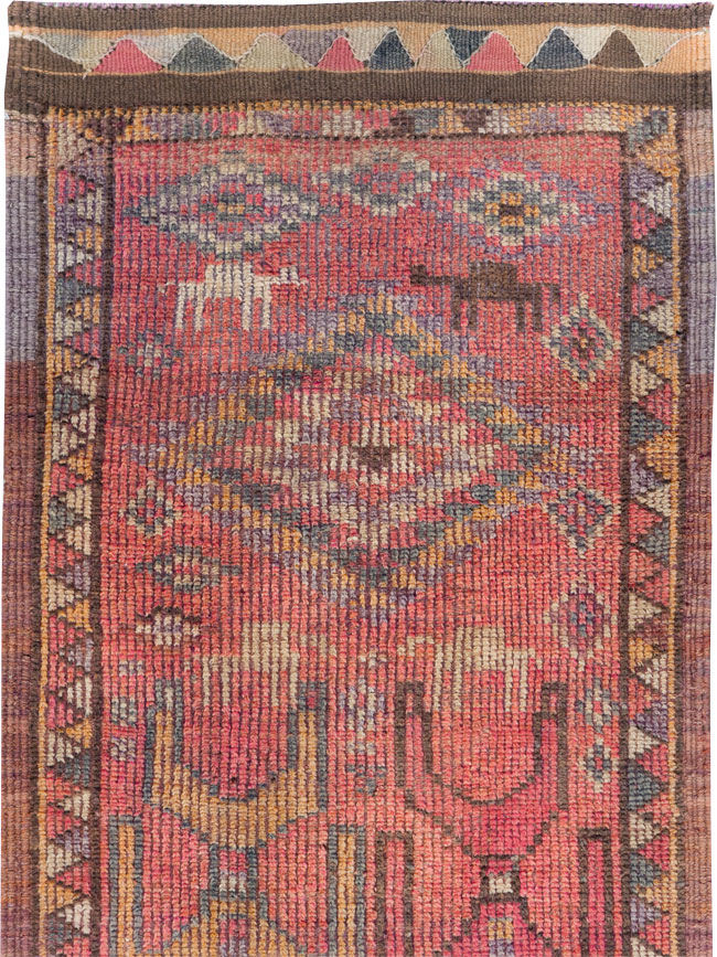 Vintage Turkish Anatolian Pictorial Runner, No.30492 - Staging