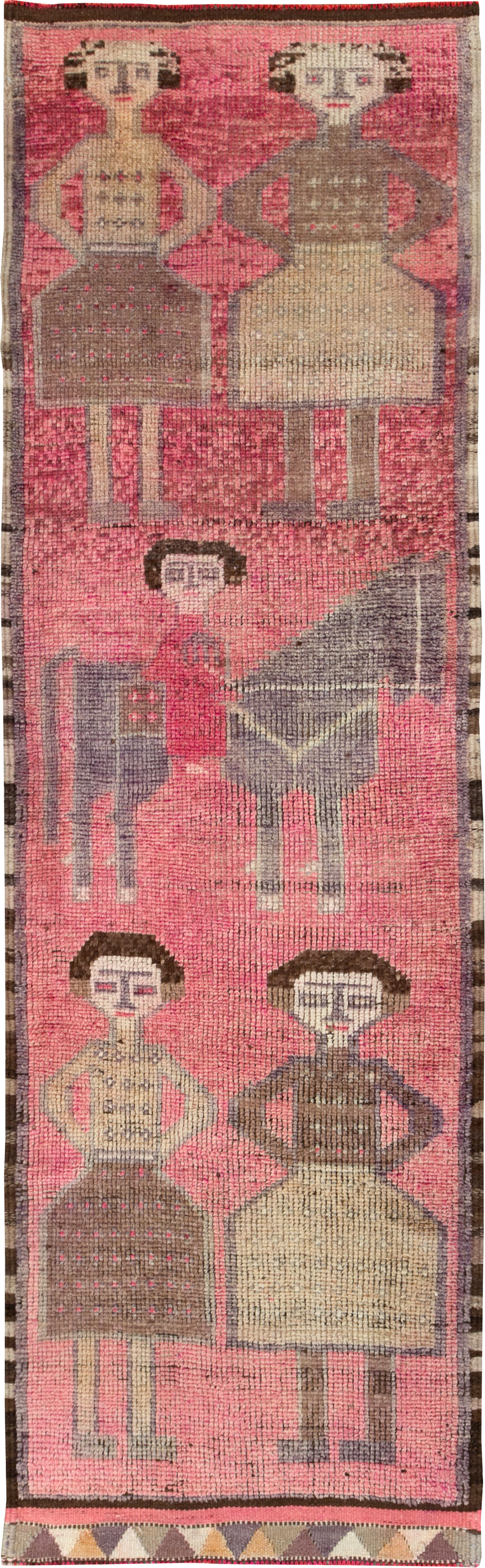 Vintage Turkish Anatolian Pictorial Runner, No.30493 - Staging