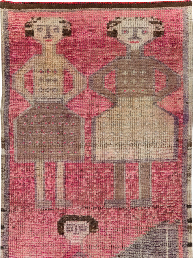 Vintage Turkish Anatolian Pictorial Runner, No.30493 - Staging