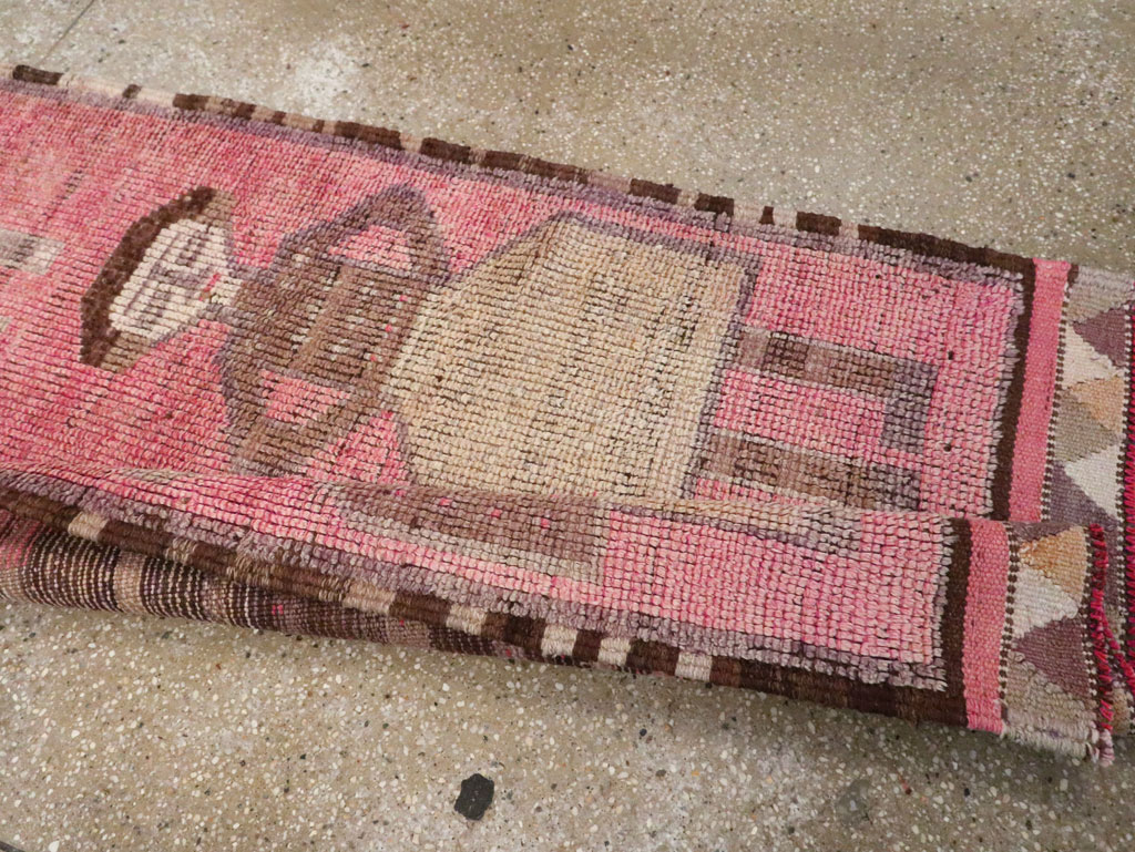 Vintage Turkish Anatolian Pictorial Runner, No.30493 - Staging