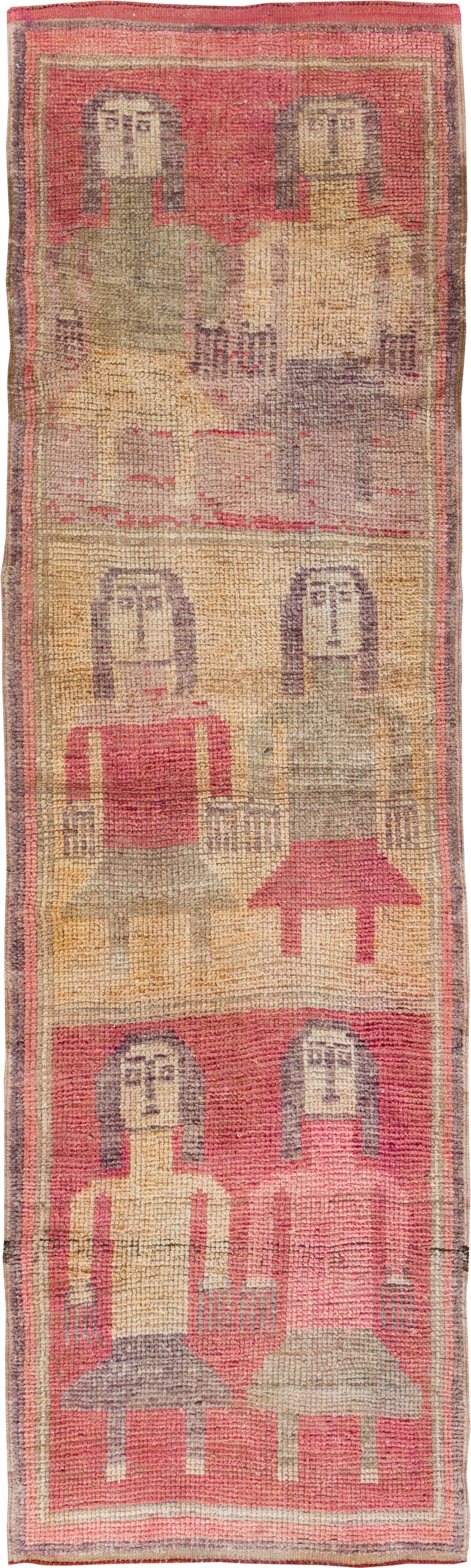 Vintage Turkish Anatolian Pictorial Runner, No.30494 - Staging