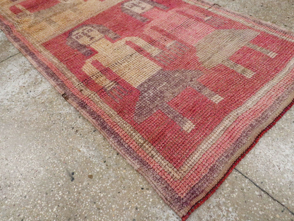 Vintage Turkish Anatolian Pictorial Runner, No.30494 - Staging