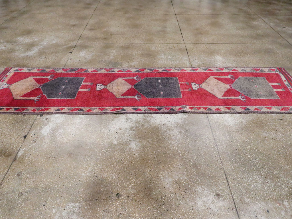 Vintage Turkish Anatolian Pictorial Runner, No.30495 - Staging