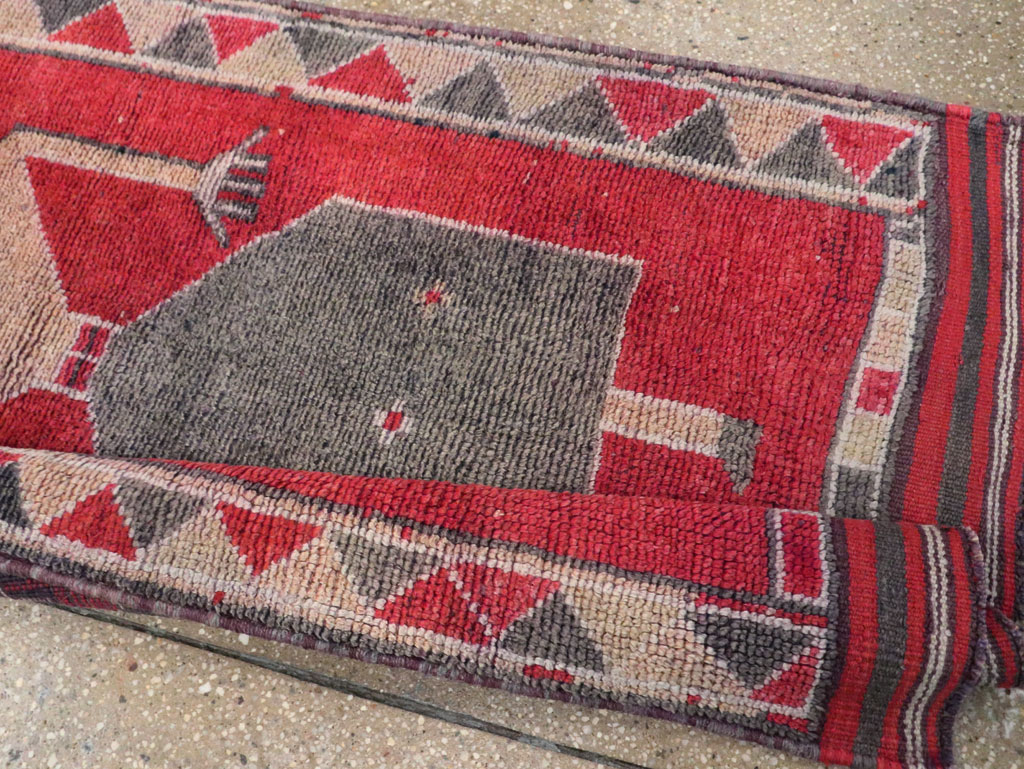 Vintage Turkish Anatolian Pictorial Runner, No.30495 - Staging