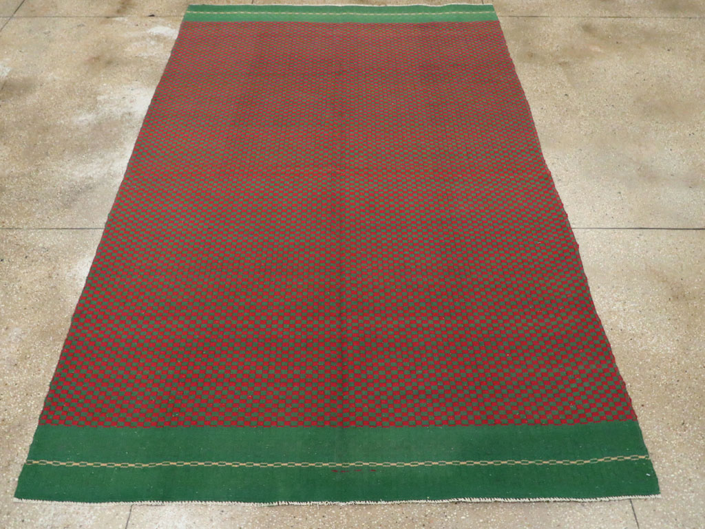 Vintage Turkish Flatweave Kilim Accent Rug, No.30499 - Staging