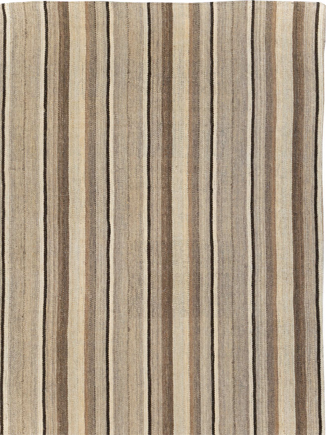 Contemporary Turkish Flatweave Kilim Room Size Carpet, No.30510 - Staging