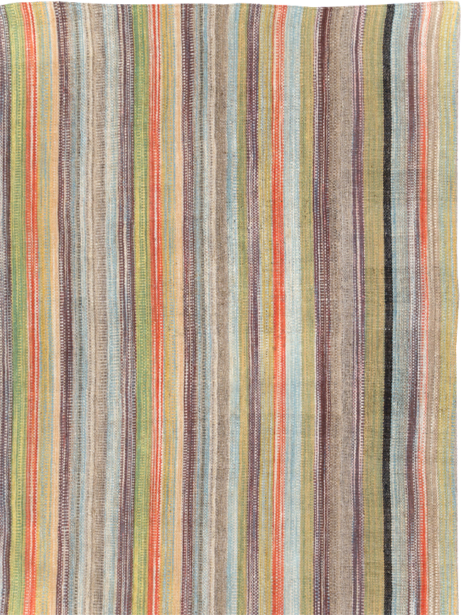 Large Contemporary Turkish Flatweave Kilim Carpet, No.30515 - Staging