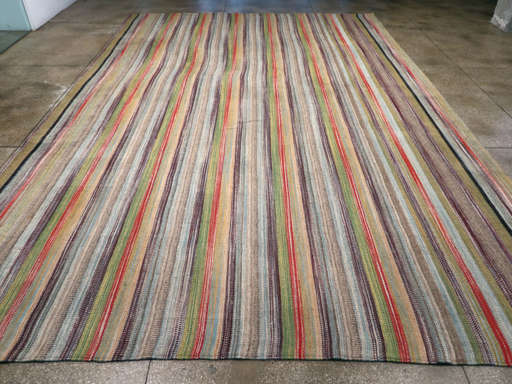 Large Contemporary Turkish Flatweave Kilim Carpet, No.30515 - Staging