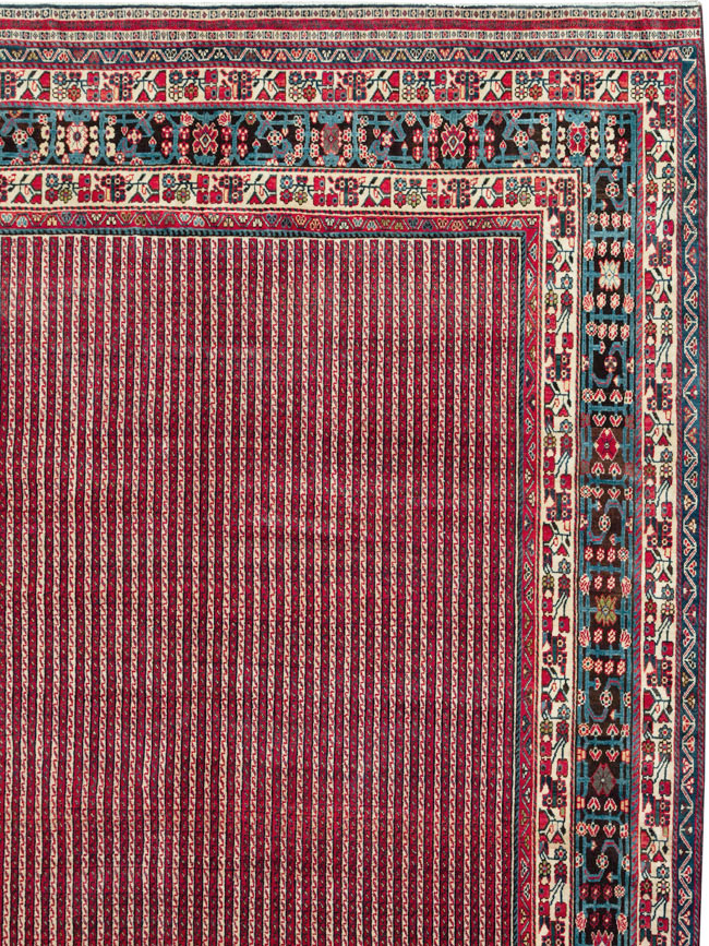Vintage Persian Qashqai Oversize Carpet, No.30521 - Staging