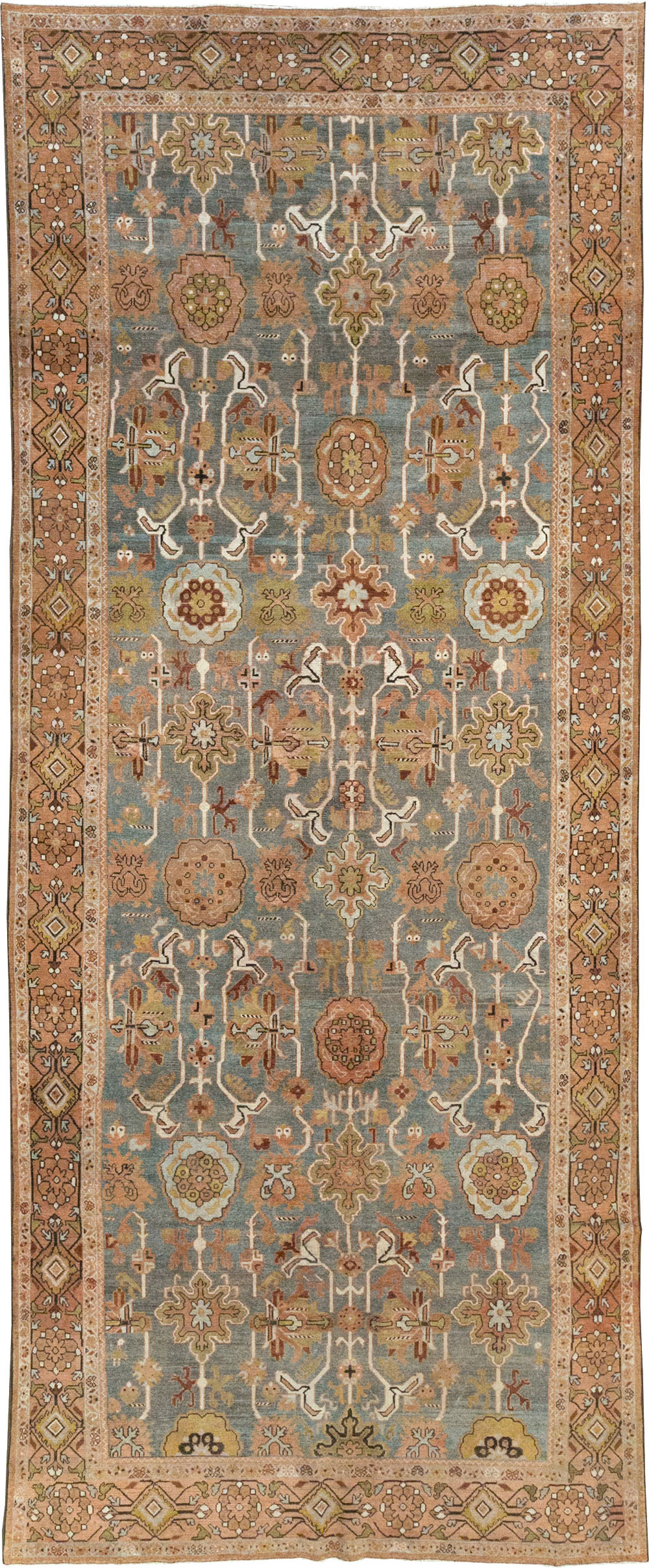 Antique Persian Malayer Long and Narrow Gallery Carpet, No.30526 - Staging