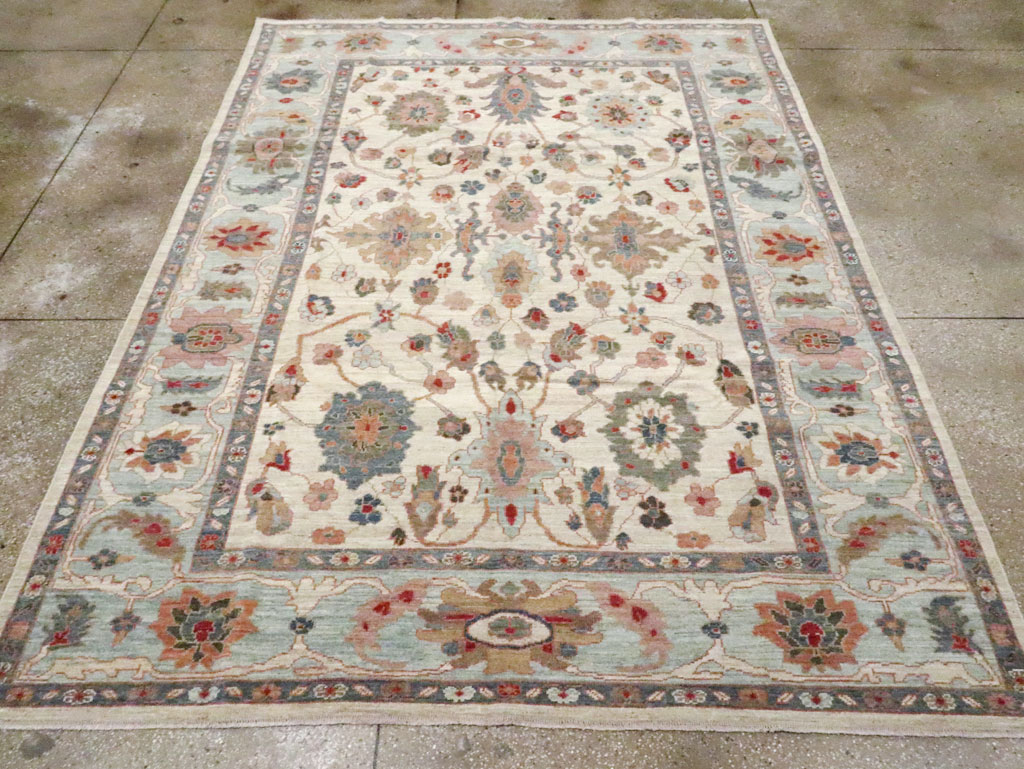 Modern Persian Sultanabad Small Room Size Carpet, No.30546 - Staging