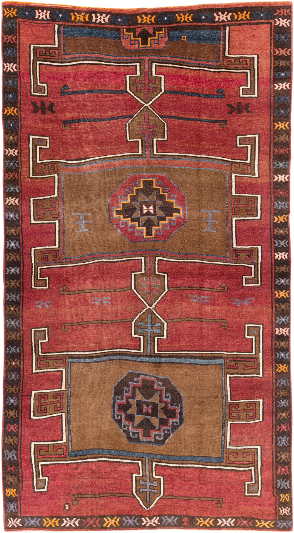 Vintage Turkish Anatolian Tribal Room Size Carpet, No.30550 - Staging