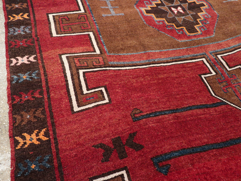 Vintage Turkish Anatolian Tribal Room Size Carpet, No.30550 - Staging