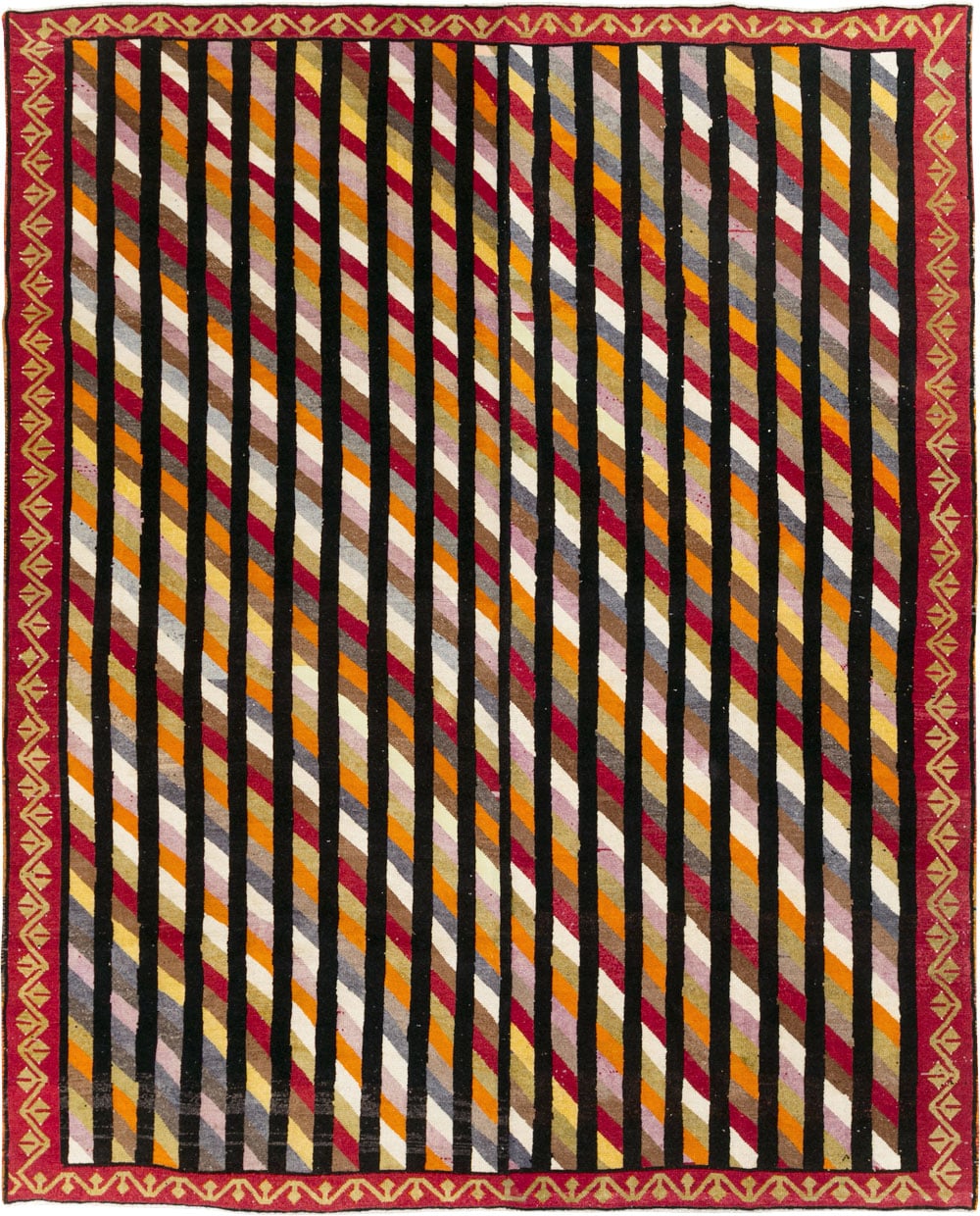 Vintage Turkish Anatolian Art Deco Style Small Room Size Carpet, No.30551 - Staging