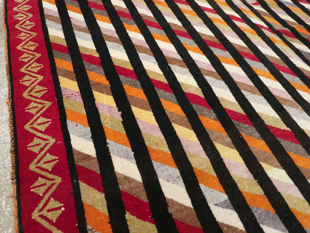 Vintage Turkish Anatolian Art Deco Style Small Room Size Carpet, No.30551 - Staging