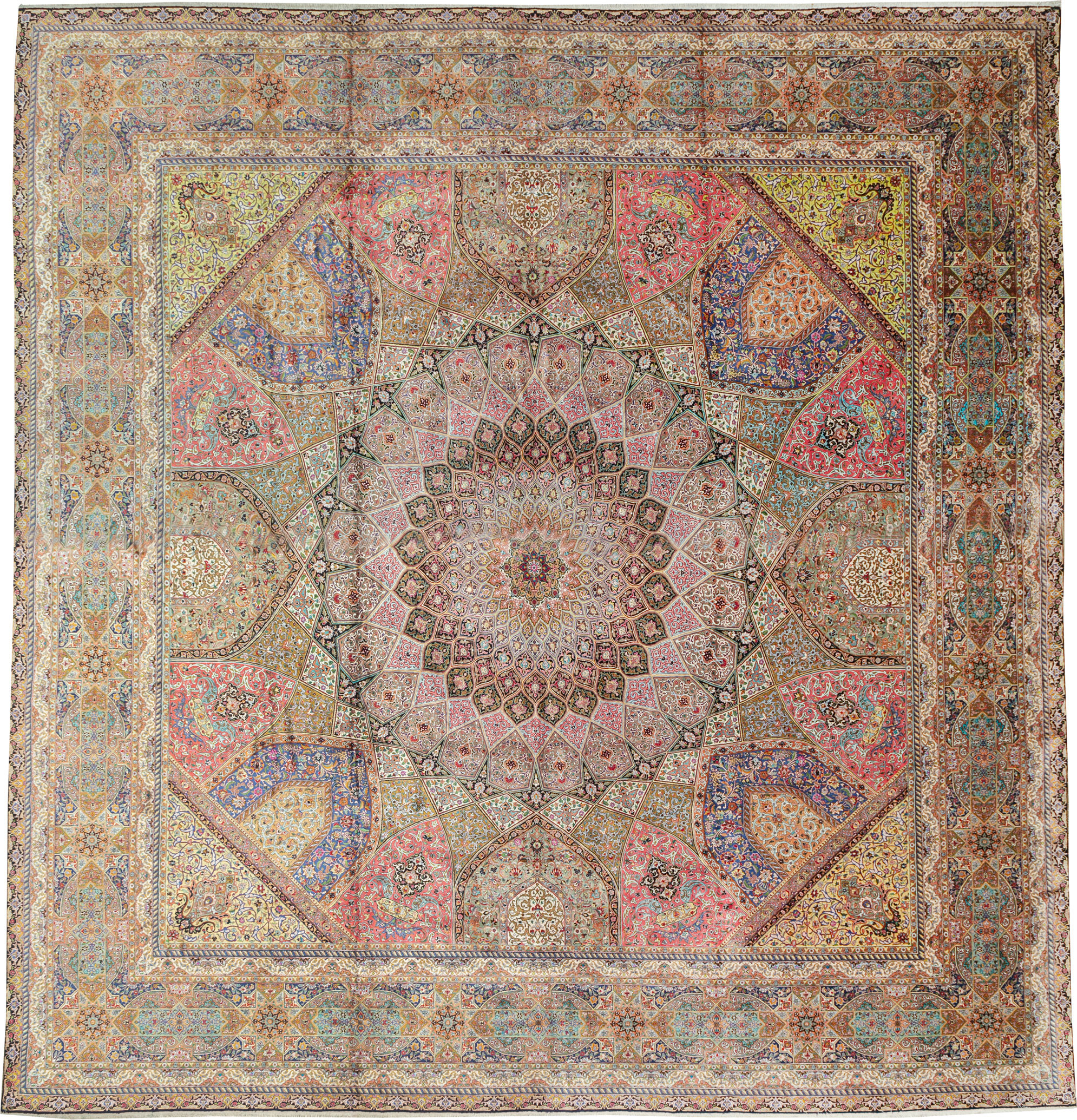 Modern Persian Silk Quom Square Oversize Carpet, No.30556 - Staging