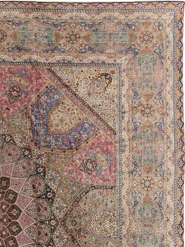 Modern Persian Silk Quom Square Oversize Carpet, No.30556 - Staging