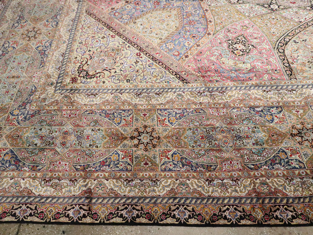 Modern Persian Silk Quom Square Oversize Carpet, No.30556 - Staging