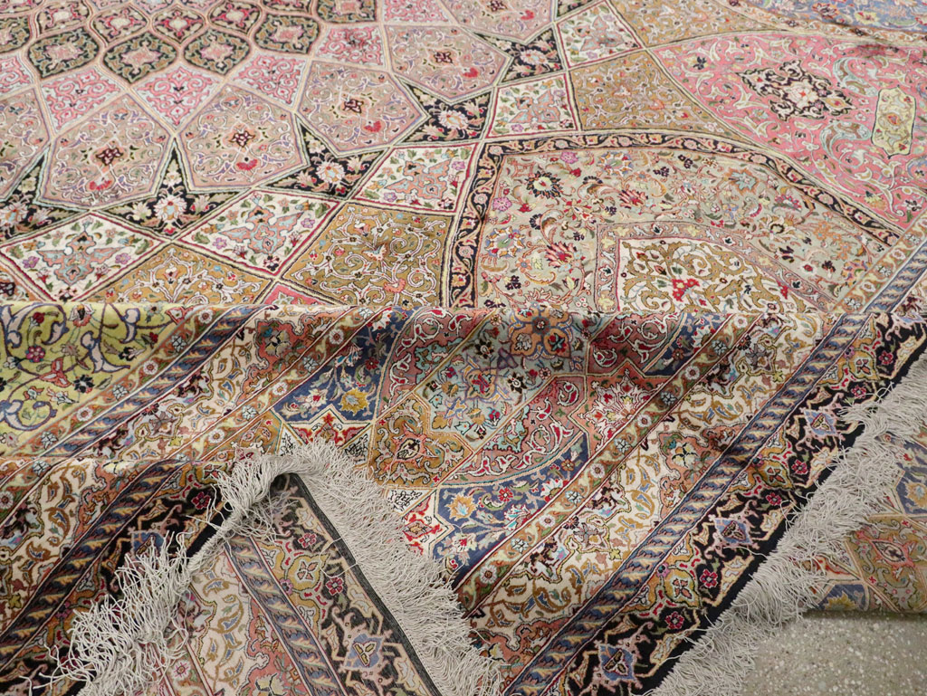 Modern Persian Silk Quom Square Oversize Carpet, No.30556 - Staging