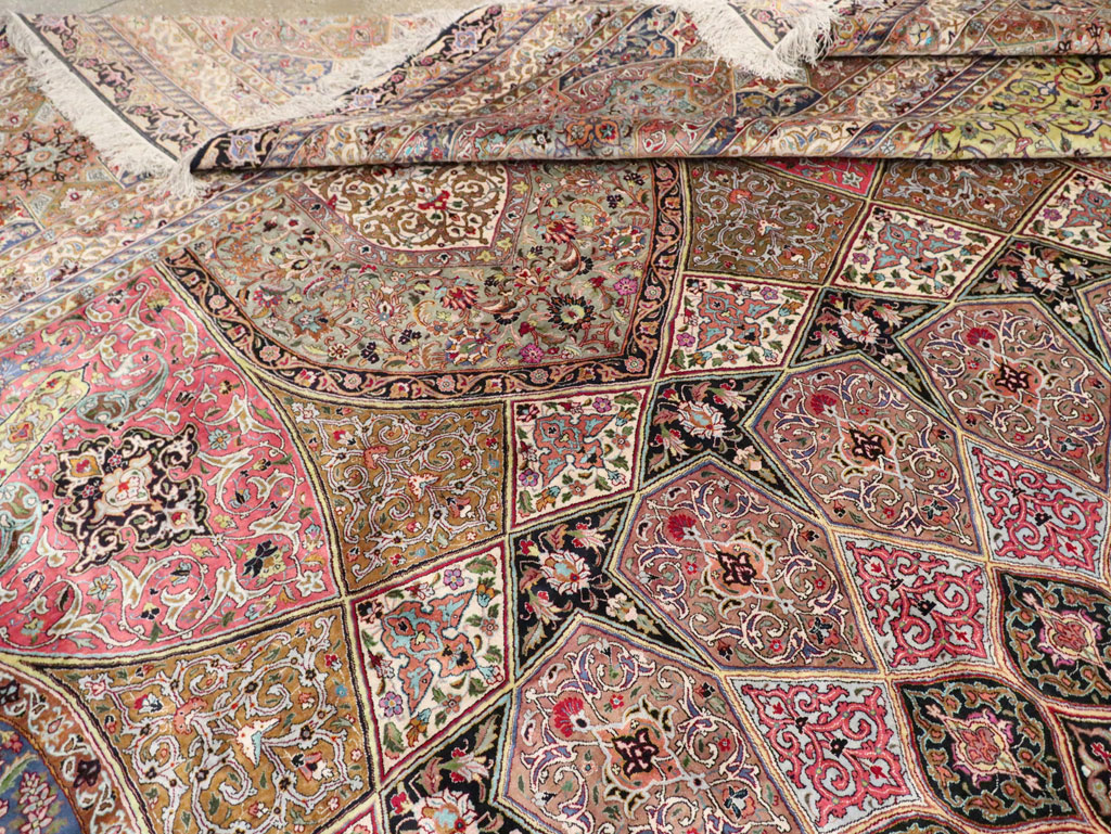 Modern Persian Silk Quom Square Oversize Carpet, No.30556 - Staging