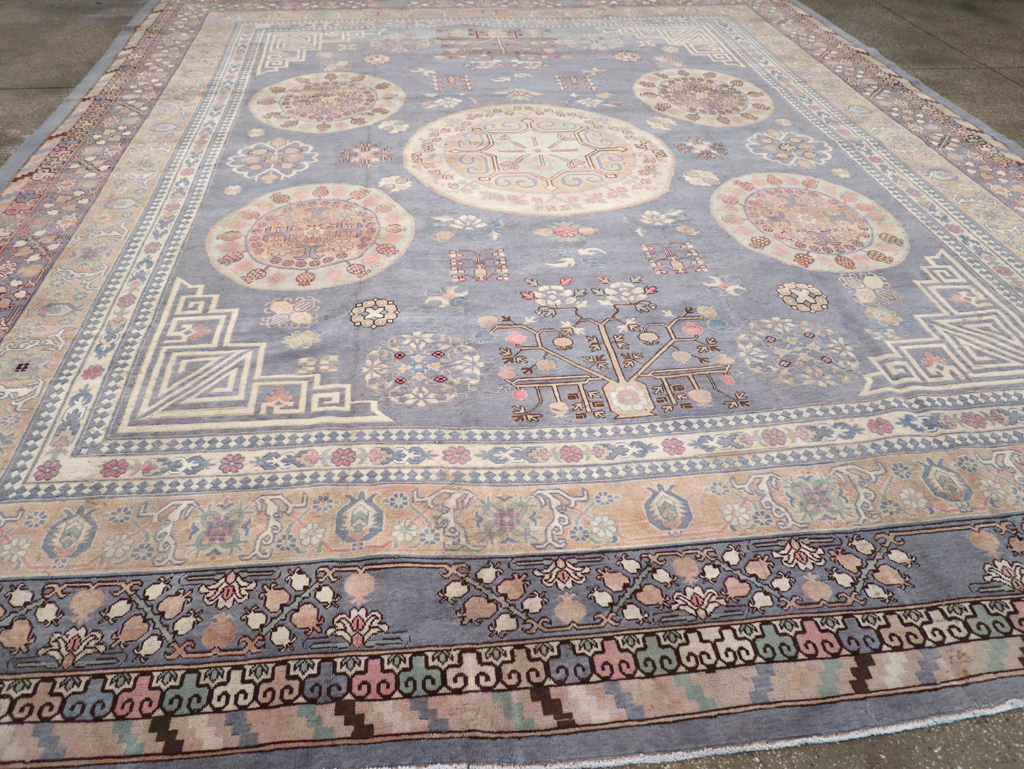 Modern East Turkestan Khotan Large Room Size Carpet, No.30559 - Staging