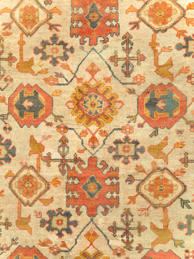 Antique Turkish Oushak Carpet, No.30573 - Staging