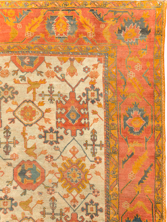 Antique Turkish Oushak Carpet, No.30573 - Staging