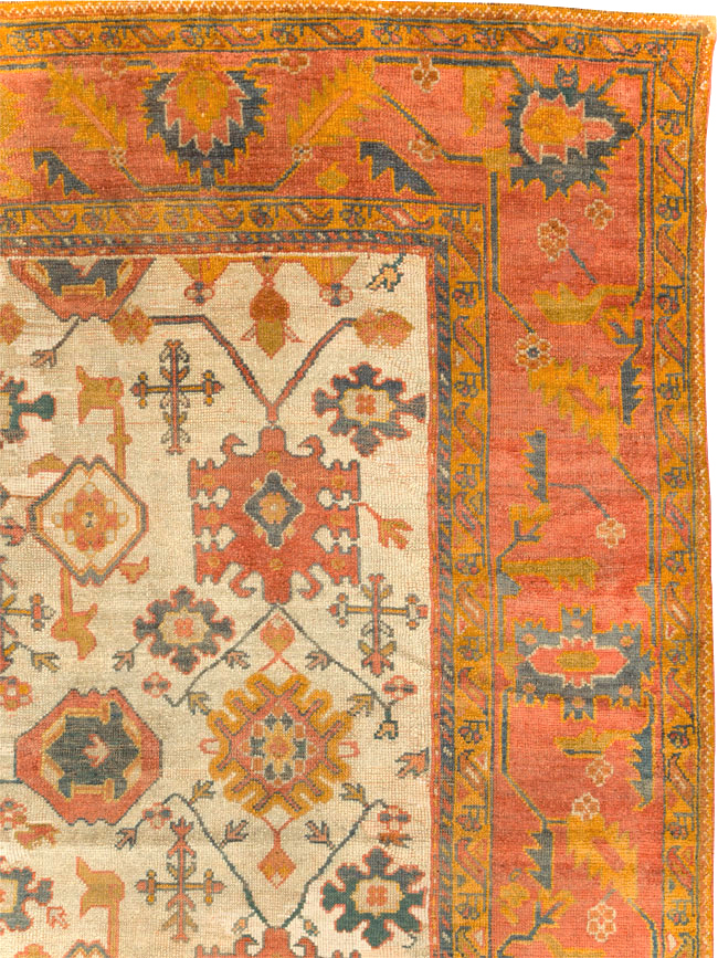 Antique Turkish Oushak Carpet, No.30573 - Staging