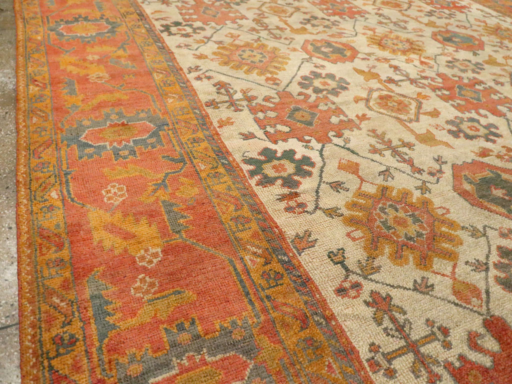 Antique Turkish Oushak Carpet, No.30573 - Staging