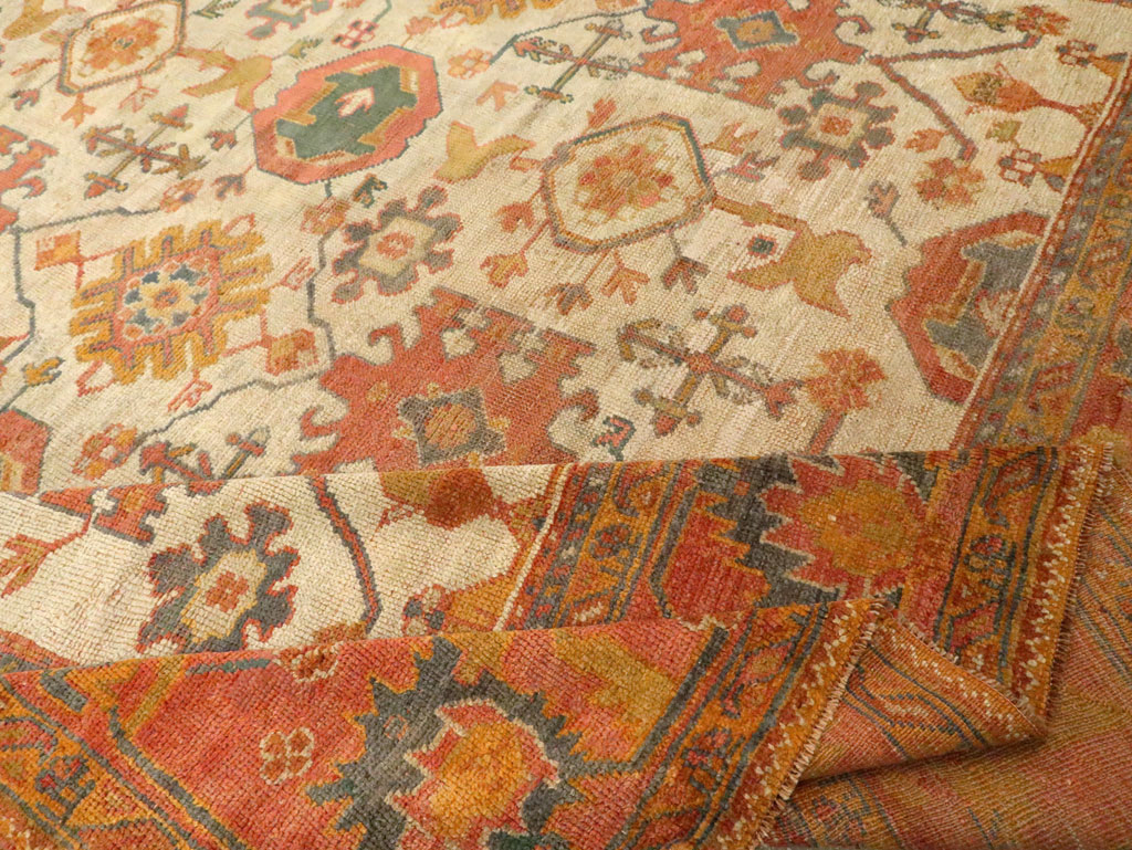 Antique Turkish Oushak Carpet, No.30573 - Staging