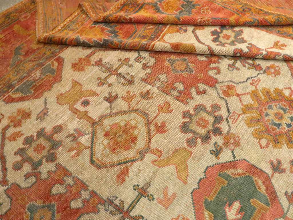 Antique Turkish Oushak Carpet, No.30573 - Staging