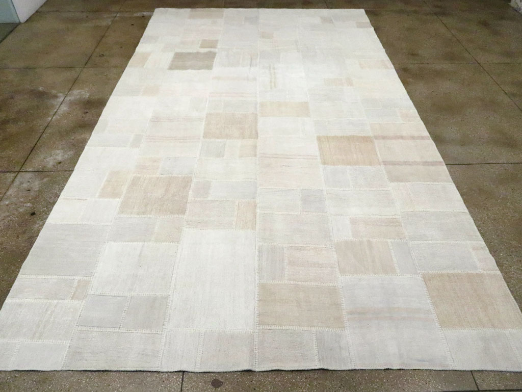 Contemporary Turkish Flatweave Kilim Patchwork Large Gallery Carpet, No.30580 - Staging