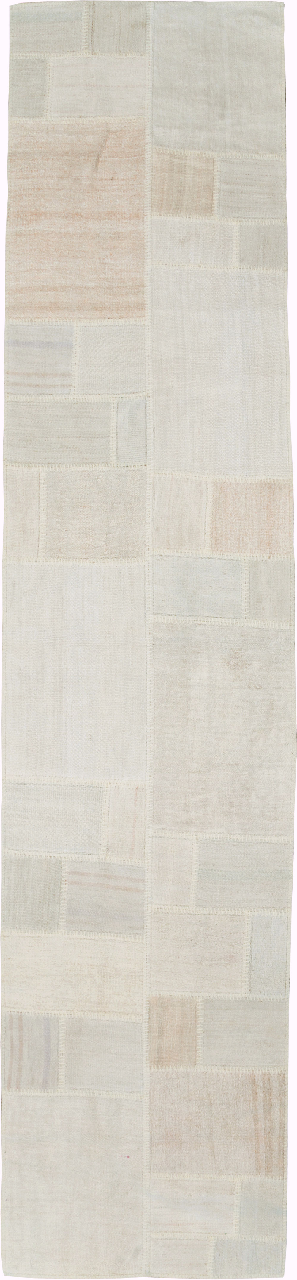 Contemporary Turkish Flatweave Kilim Patchwork Runner, No.30581 - Staging