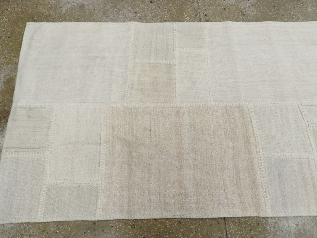 Contemporary Turkish Flatweave Kilim Patchwork Runner, No.30581 - Staging