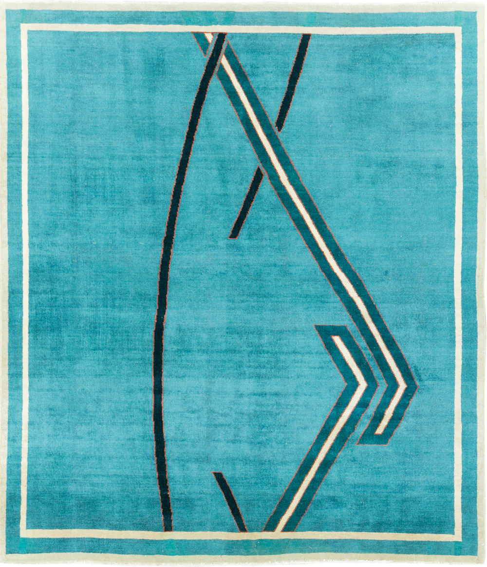 Vintage Persian Art Deco Rug, No.30595 - Staging