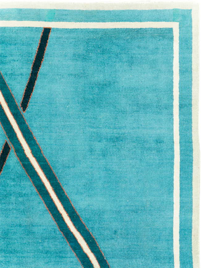 Vintage Persian Art Deco Rug, No.30595 - Staging