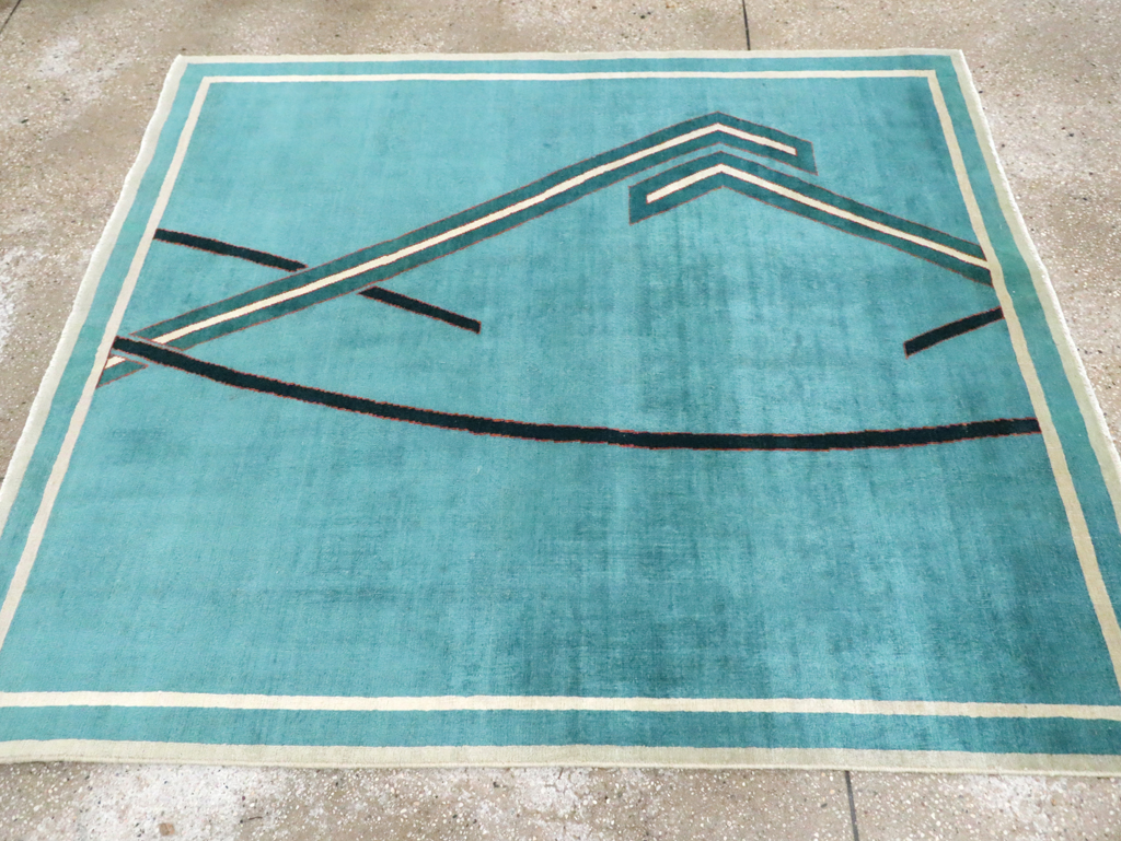 Vintage Persian Art Deco Rug, No.30595 - Staging