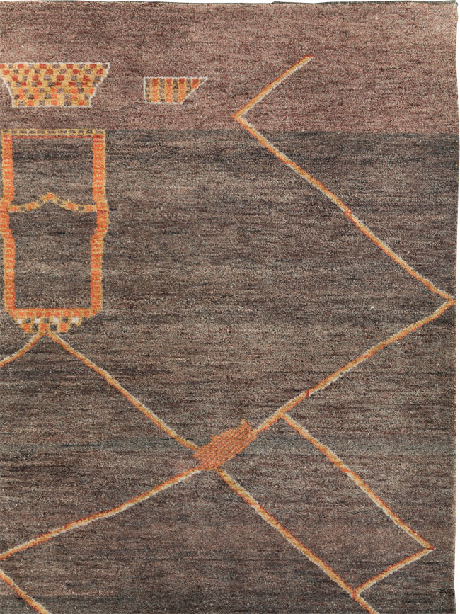 Persian Gabbeh Inspired Turkish Room Size Carpet, No.30598 - Staging