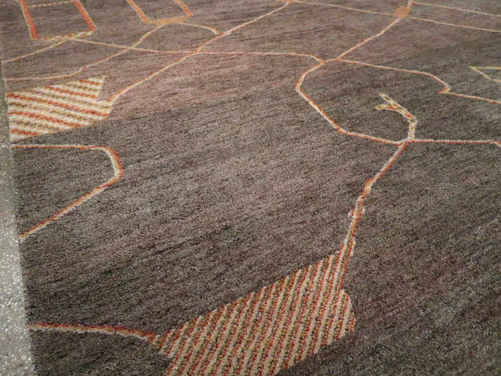 Persian Gabbeh Inspired Turkish Room Size Carpet, No.30598 - Staging