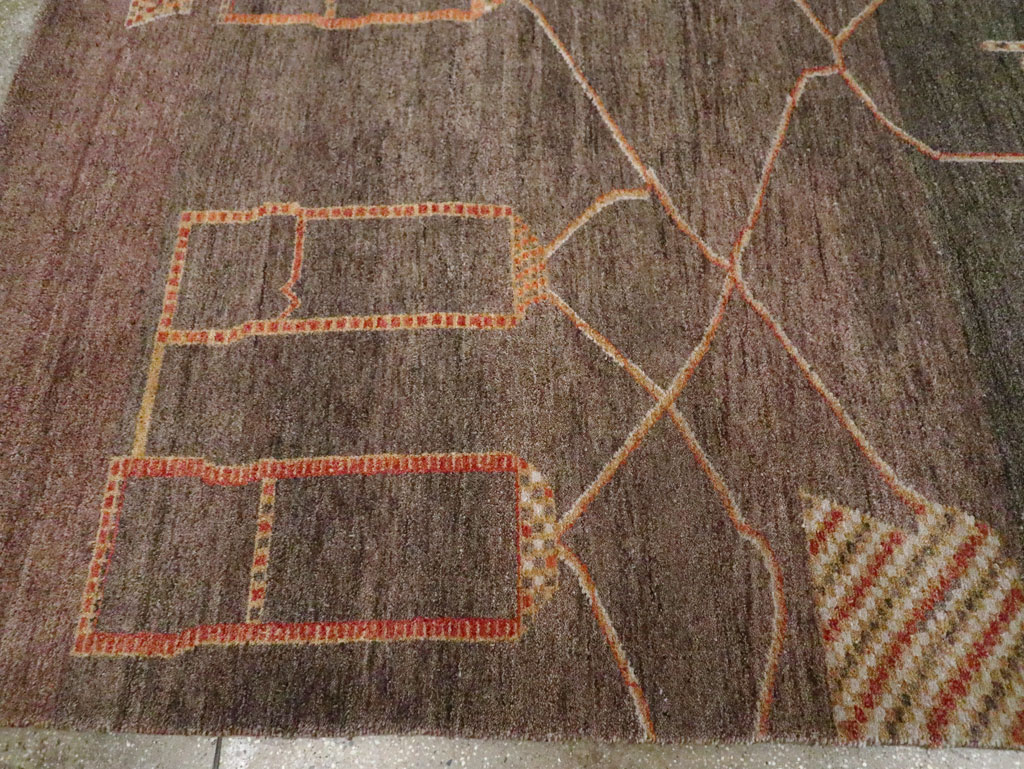 Persian Gabbeh Inspired Turkish Room Size Carpet, No.30598 - Staging