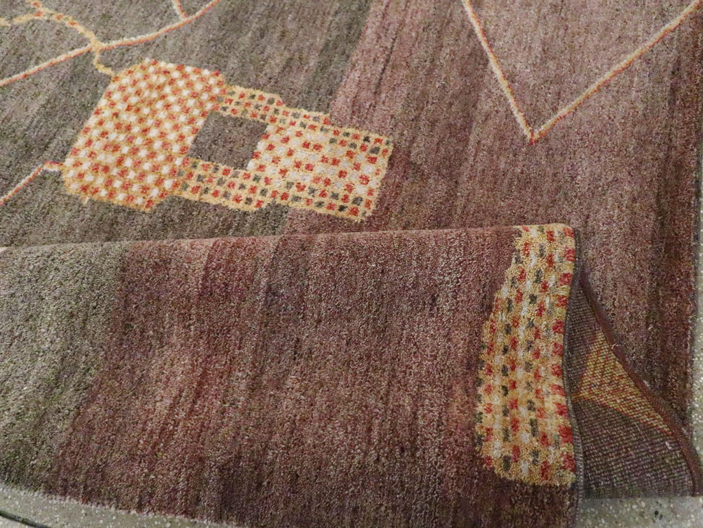 Persian Gabbeh Inspired Turkish Room Size Carpet, No.30598 - Staging