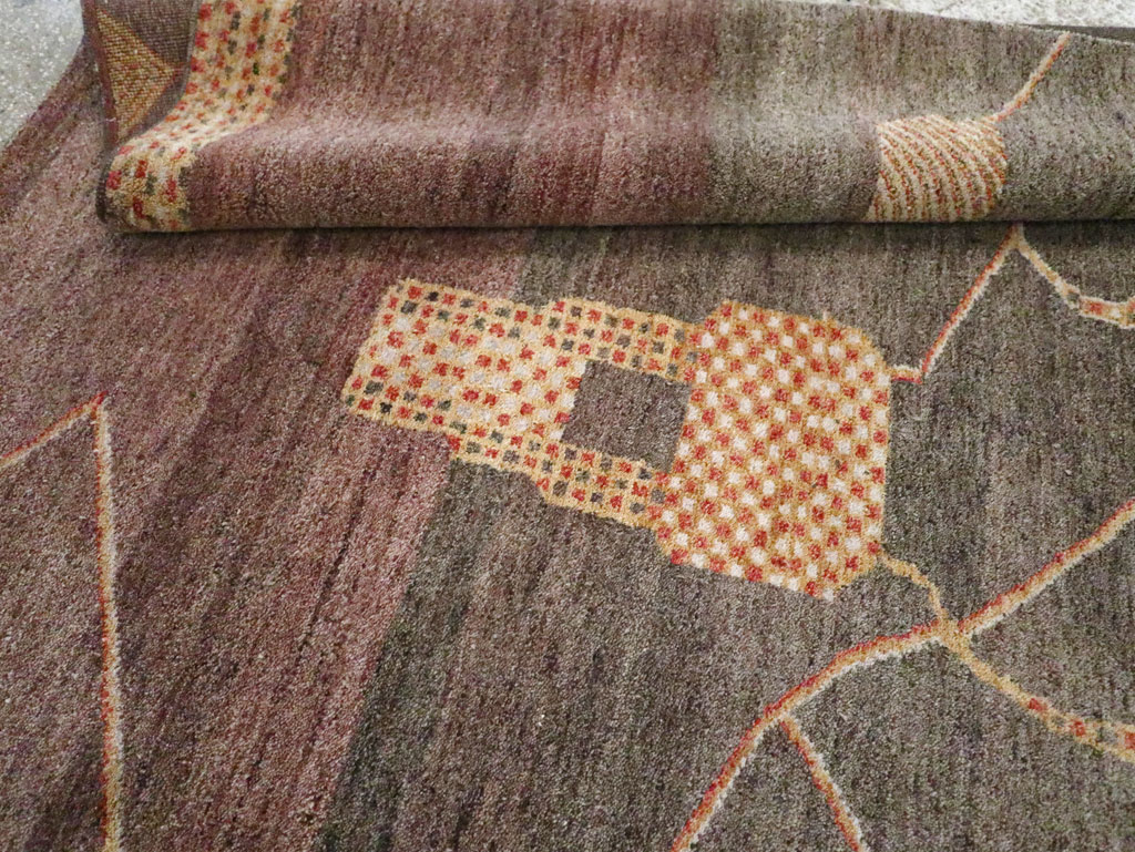 Persian Gabbeh Inspired Turkish Room Size Carpet, No.30598 - Staging