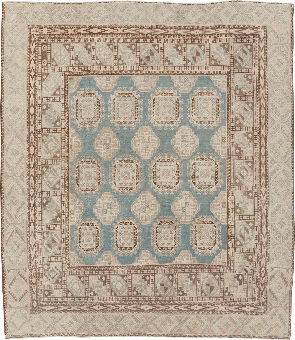 Antique East Turkestan Khotan Small Square Room Size Carpet, No.30608 - Staging