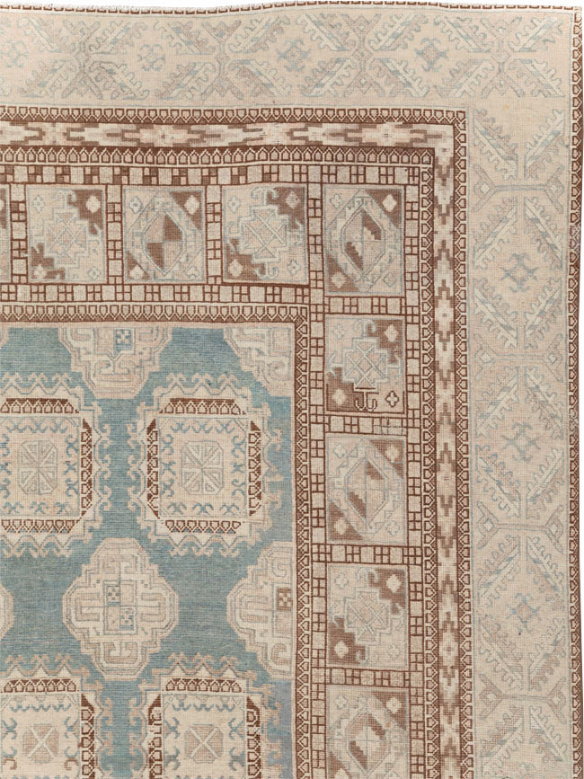 Antique East Turkestan Khotan Small Square Room Size Carpet, No.30608 - Staging