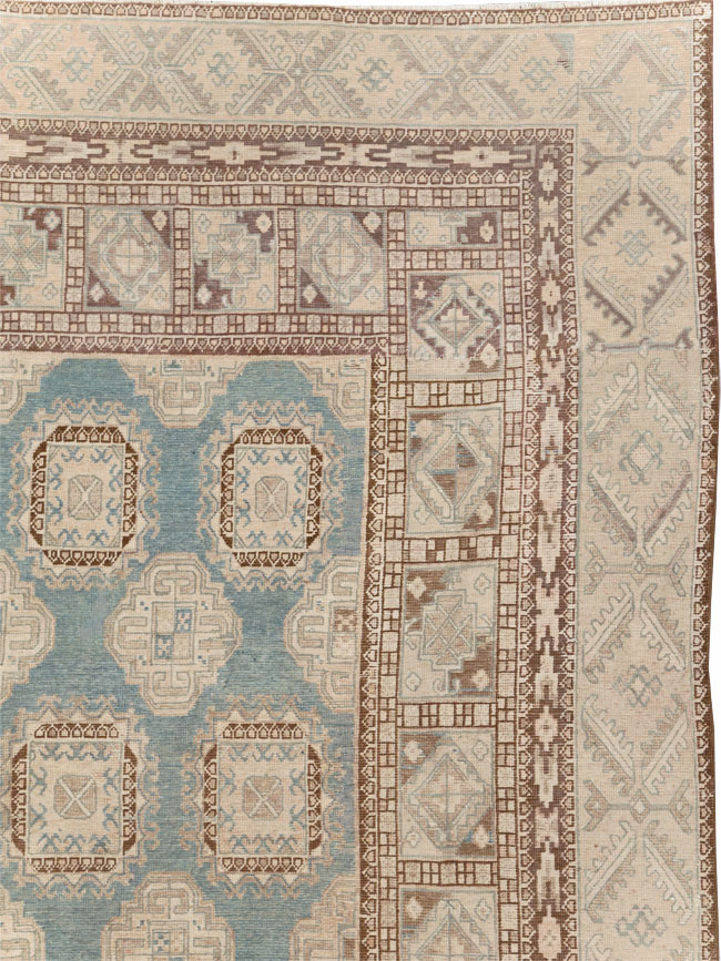 Antique East Turkestan Khotan Small Square Room Size Carpet, No.30608 - Staging