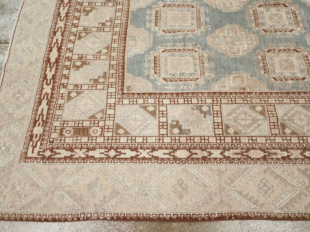 Antique East Turkestan Khotan Small Square Room Size Carpet, No.30608 - Staging